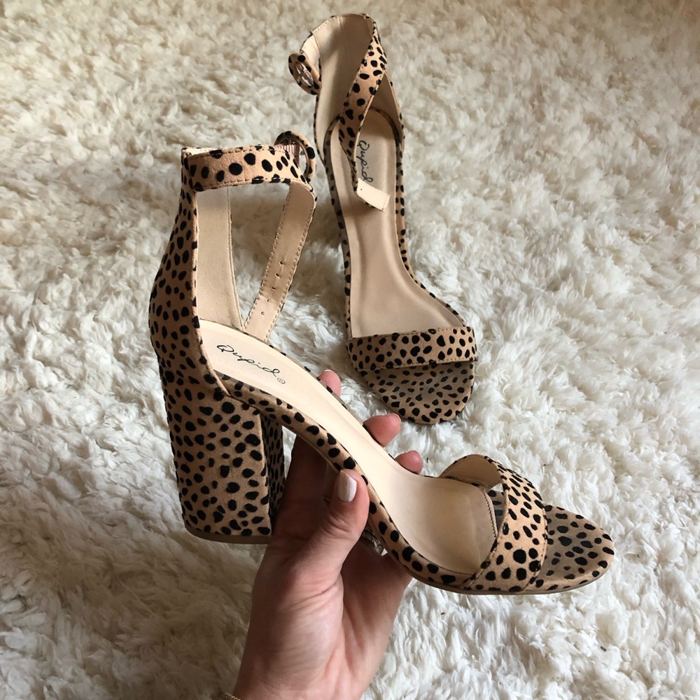 Leopard block heels